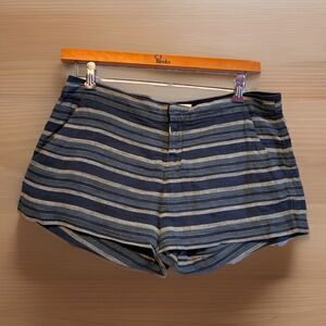 Joie Merci Linen Striped Sailor Shorts in Dark Navy Blue Size 8 (MSRP $158)